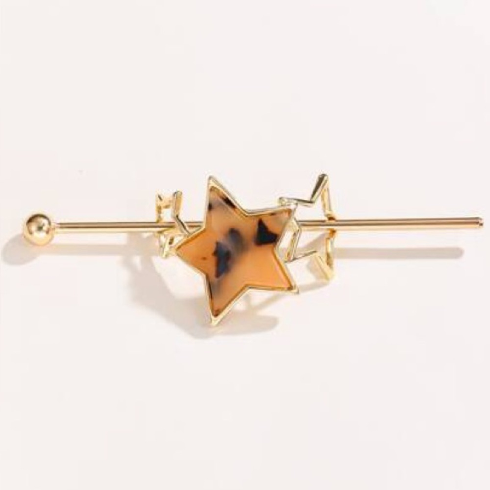 New🌟Urban Outfitters-Gold and Brown Star Hairpin